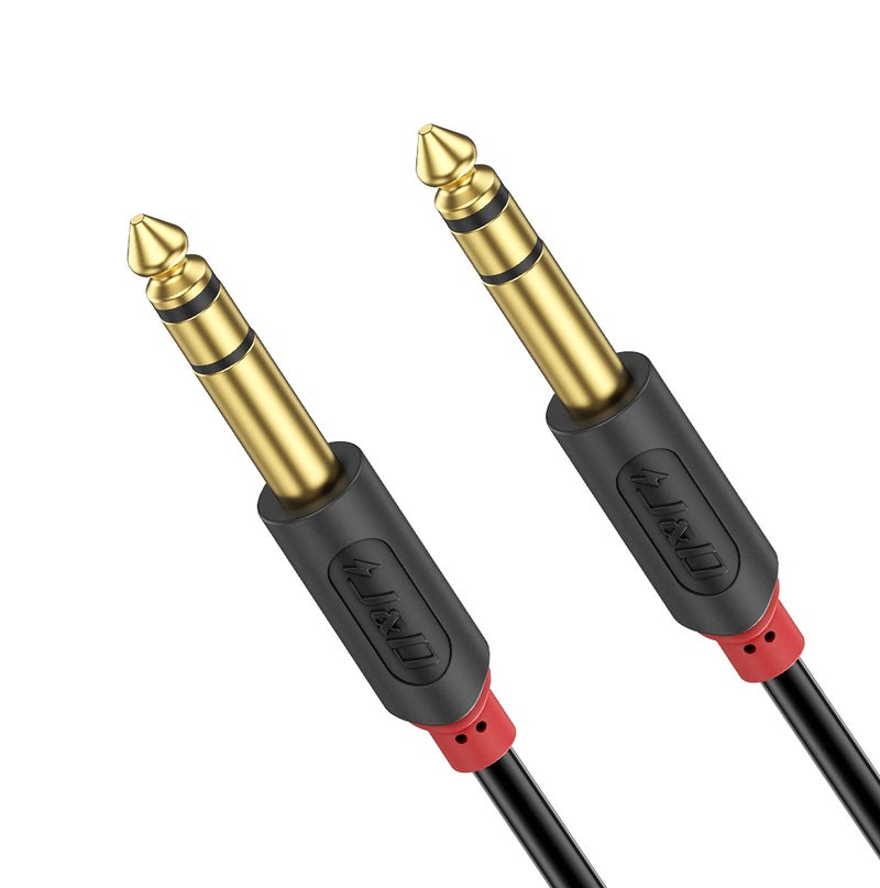 J&D 1/4 inch TRS Cable, Gold Plated Audiowave Series 6.35mm TRS Male to Male Balanced Interconnect Stereo Audio Cable, Quarter inch Guitar Instrument Cord, 3 Feet - Image 1